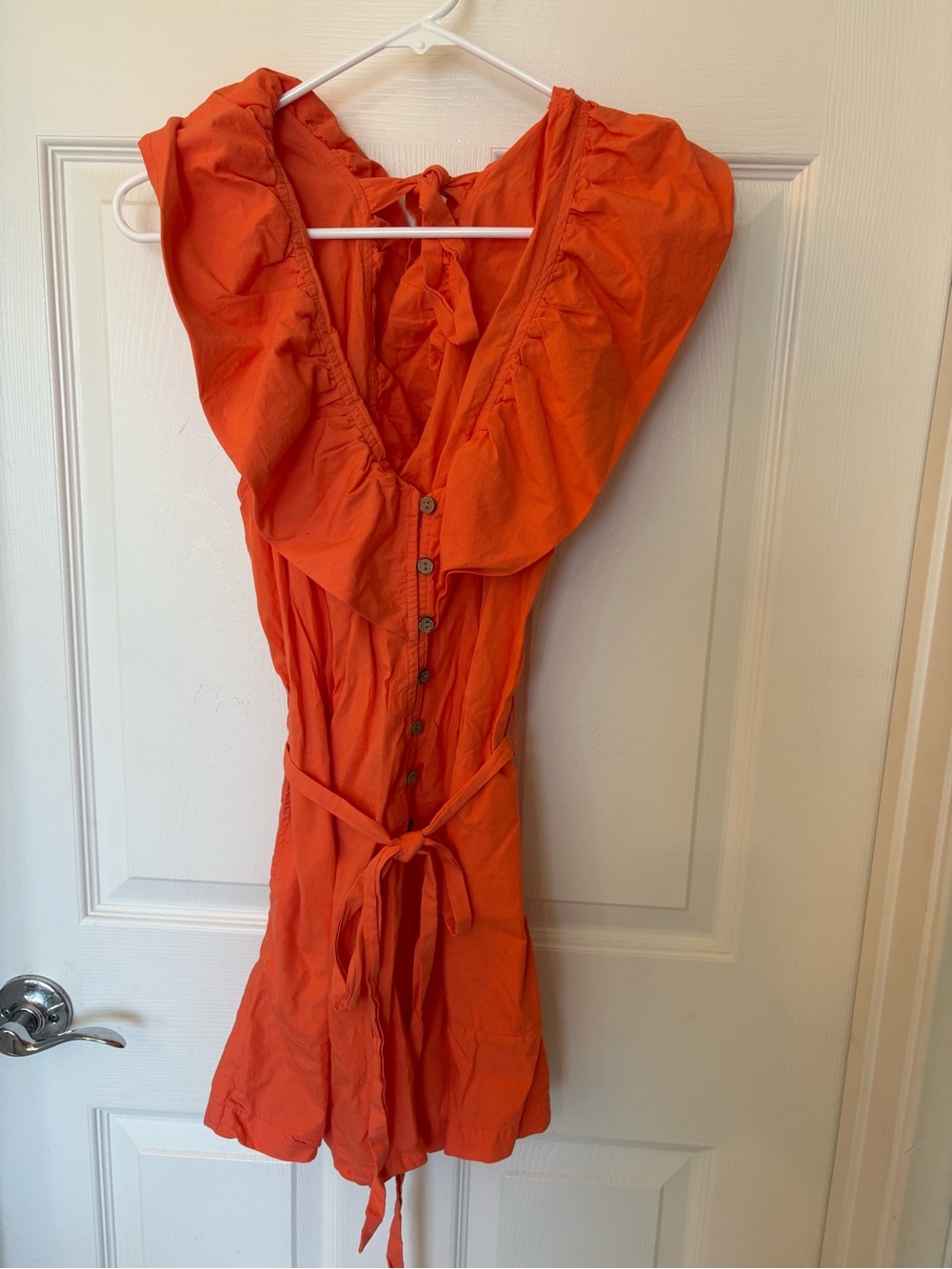 Free People Bright Orange Sleeveless Romper